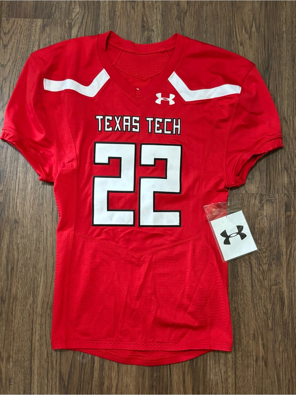 Texas Tech Red Raiders #22 Under Armour Red Football Jersey NWT L